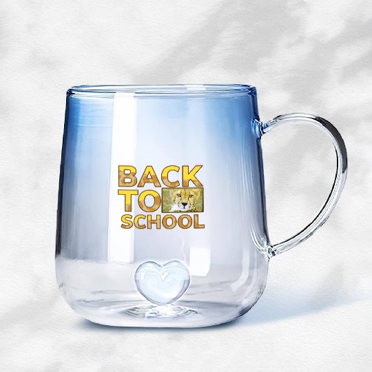 Back to school leopard print Gradient Glass Mugs