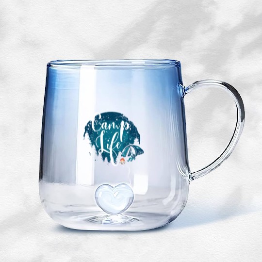 Camping Camper Present Nature Lover Van Gradient Glass Mugs