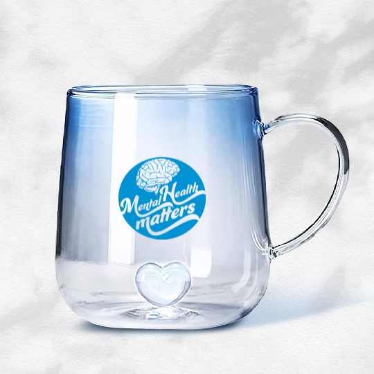 mental health matters quote Gradient Glass Mugs