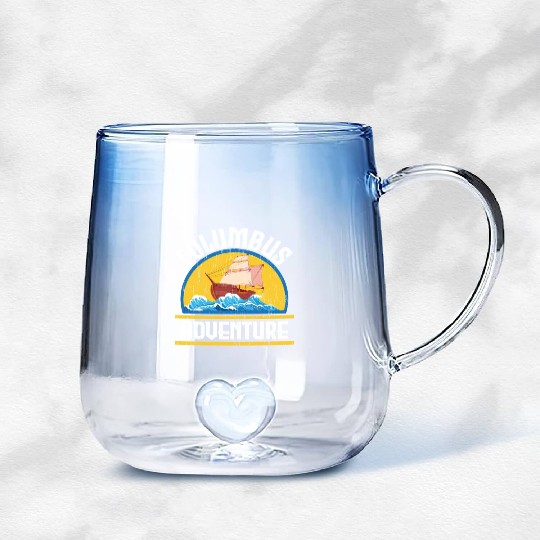 Columbus Adventure USA America Columbus Day Gradient Glass Mugs
