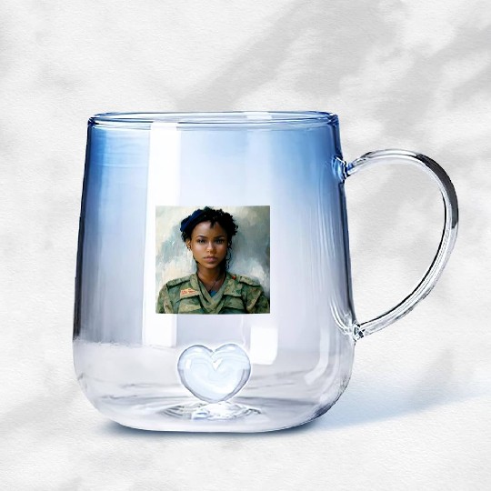 Beautiful US army combat medic painting Gradient Glass Mugs