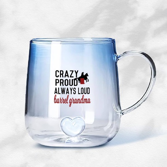 Barrel Racing Grandma Barrel Racing Grandmother Gradient Glass Mugs