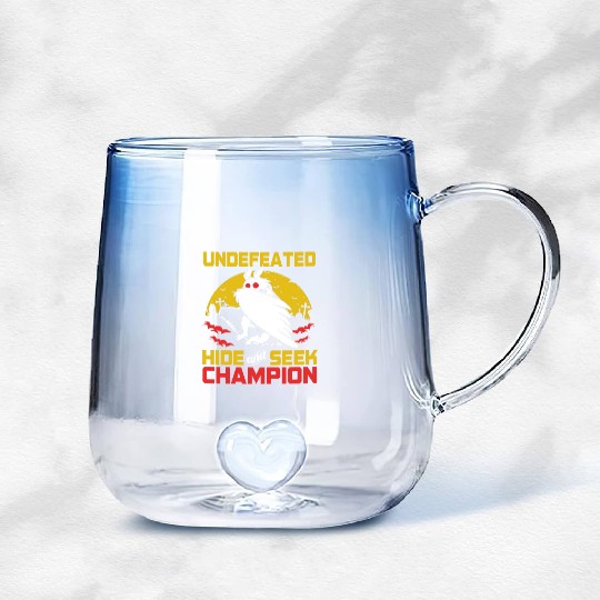 Undefeated Hide And Seek Champion Funny Mothman Gradient Glass Mugs