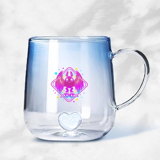 Pastel Goth Skull Aesthetic Gothic Cute Mothman Gradient Glass Mugs