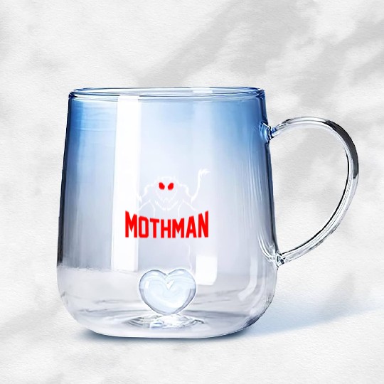 Folklore Monsters Cryptid Goth Mothman Gradient Glass Mugs