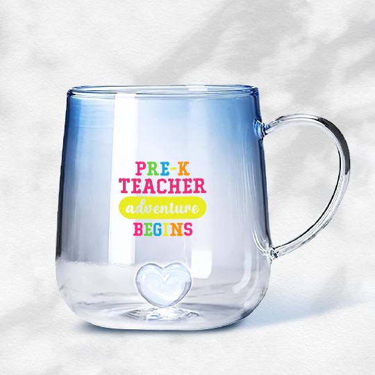 Pre K Teacher Adventure Begins Gradient Glass Mugs