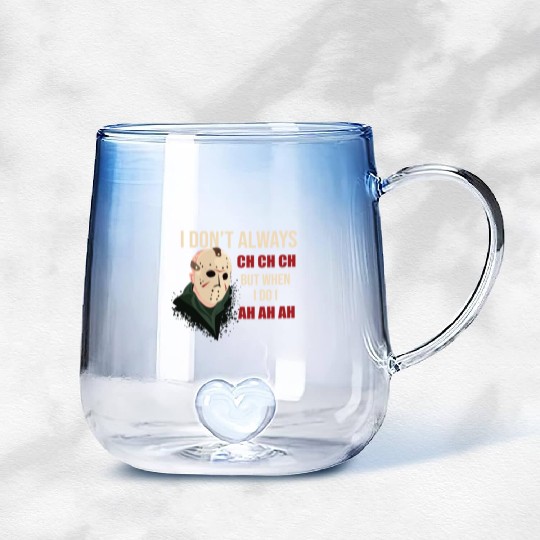 Funny Halloween party Jason hokey mask Friday 13th Gradient Glass Mugs