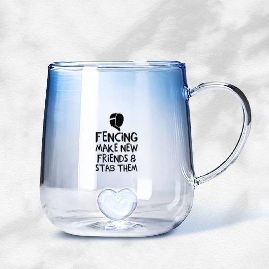 Fencing Make New Friends and Stab Them Epee Combat Gradient Glass Mugs