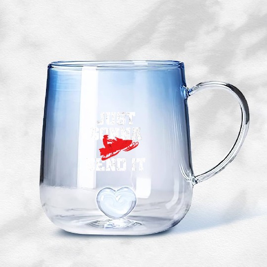 Snowmobile Just Gonna Send It Funny Freestyle Moto Gradient Glass Mugs