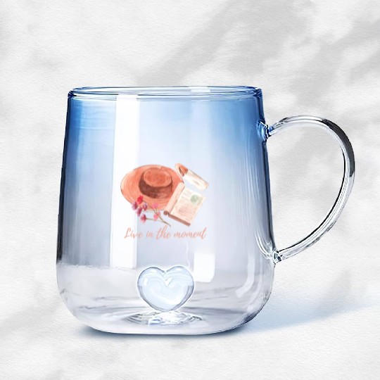 Live in the moment Gradient Glass Mugs