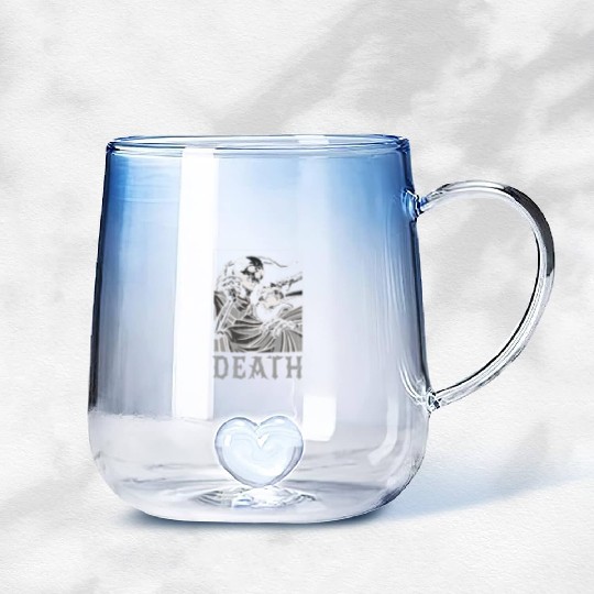 Skeleton Bones Tarot Card Occult Death Gothic Gradient Glass Mugs