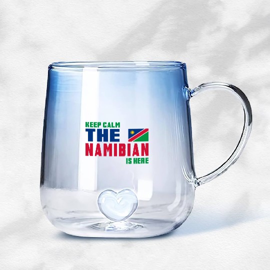 Keep Calm Namibia flag design Gradient Glass Mugs