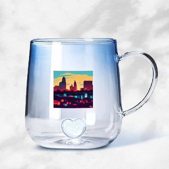 Kansas City comics Gradient Glass Mugs