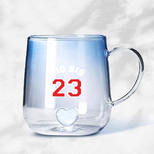 Big Sis 2023 - Big Sister Baby Family Birth Girl Gradient Glass Mugs