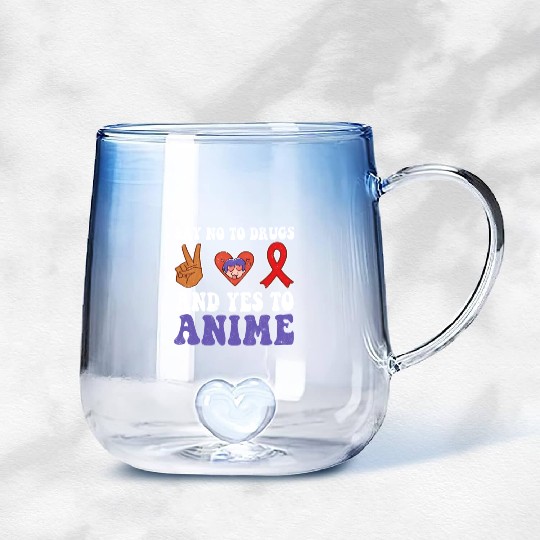 Peace Ribbon Week Awareness Yes Anime Wear Red Gradient Glass Mugs