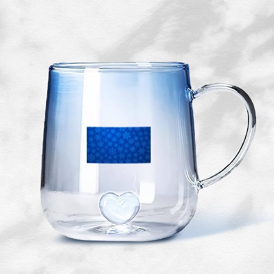Blue Snowflakes Christmas Pattern Gradient Glass Mugs