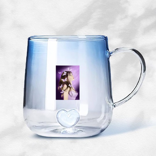 BTS Butterfly Fan Girl Gradient Glass Mugs