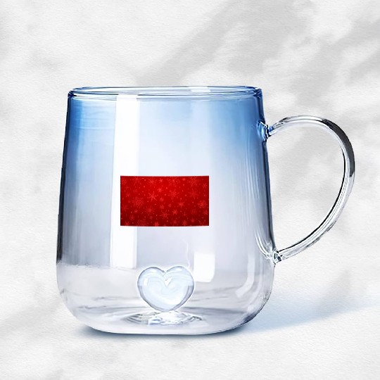 Red Snowflakes Christmas Pattern Gradient Glass Mugs