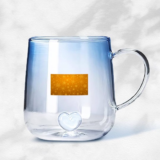 Orange Snowflakes Christmas Pattern Gradient Glass Mugs
