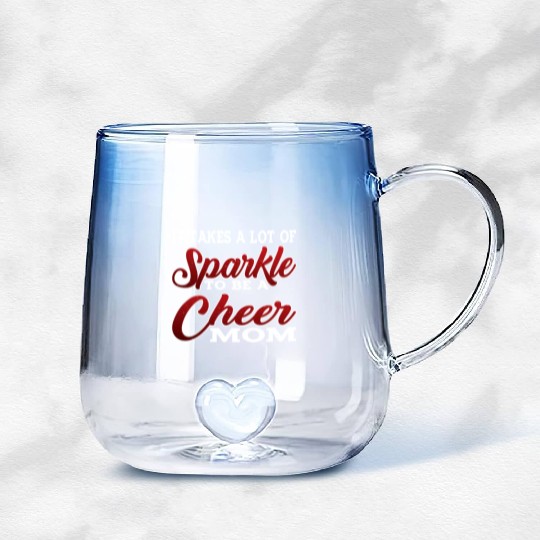 It Takes A Lot Of Sparkle To Be A Cheer Mom 2 Gradient Glass Mugs