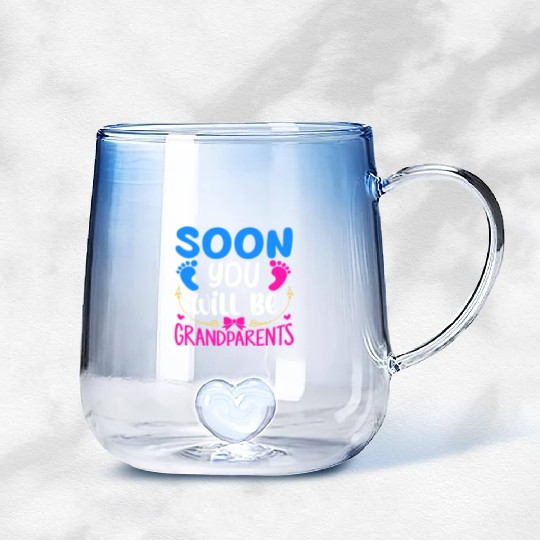 We Will Become Grandparents, Be Grandparents Gradient Glass Mugs