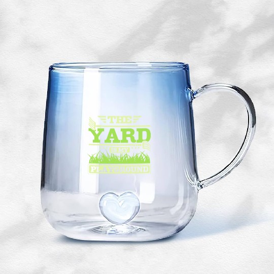 THe yard is my playground Gradient Glass Mugs