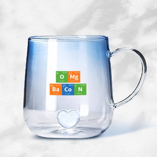 OMG Bacon Science Periodic Table Gradient Glass Mugs