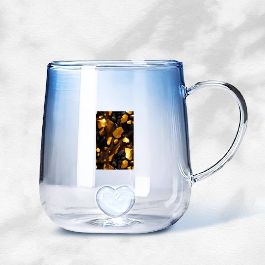 Gold nuggets Gradient Glass Mugs