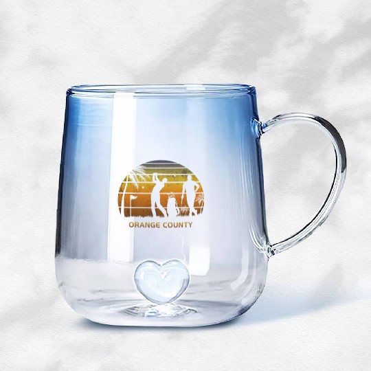 Retro Orange County Golf Golfing Fan Golfer Gift Gradient Glass Mugs