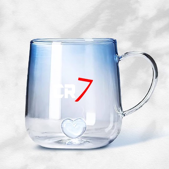 cr7 cristiano white Gradient Glass Mugs
