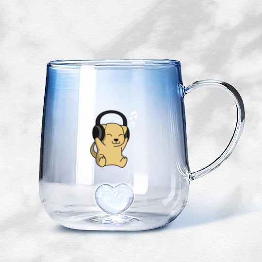 Music Lover Labrador Gradient Glass Mugs