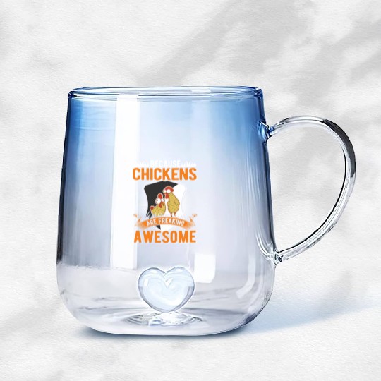 Chickens Farmer Chicken Coop Gradient Glass Mugs