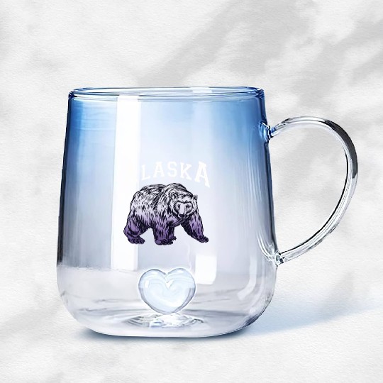 Alaska Gift USA Natur Bär Denali Grizzly Wald Gradient Glass Mugs