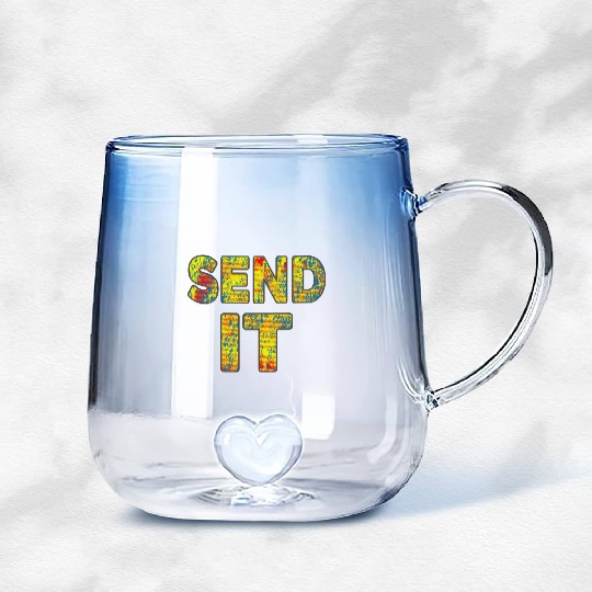 Mountain Bike - Send It - Fat Bike MTB Gradient Glass Mugs