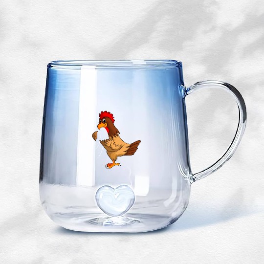 chickens farmer chicken kids boys Gradient Glass Mugs