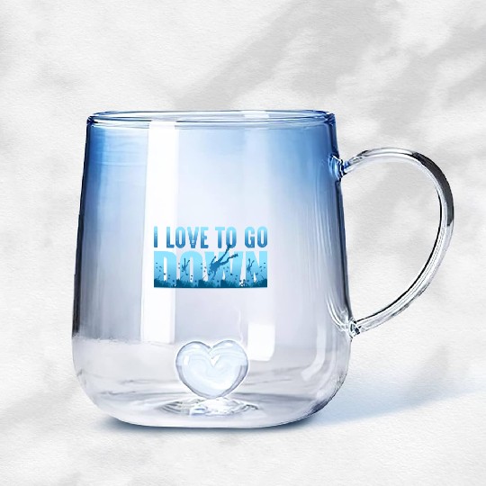 I Love to go Scuba Diving Diver Dad Boyfriend Gift Gradient Glass Mugs