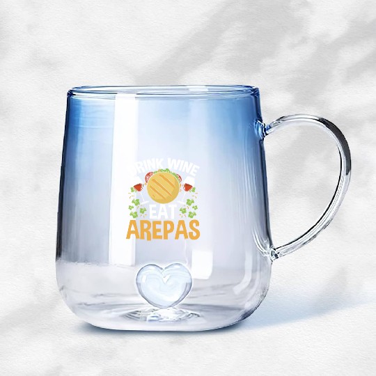 Arepas Lover Wine Drinking Hispanic Heritage Month Gradient Glass Mugs