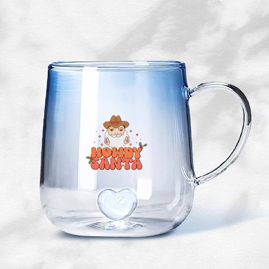 Howdy Santa Claus 2022 | Merry Christmas Gradient Glass Mugs