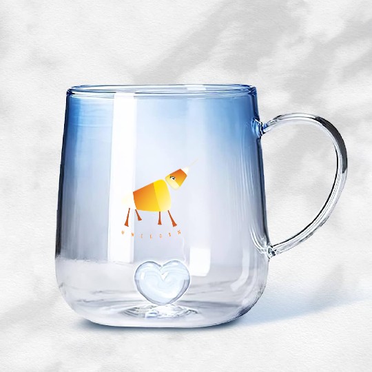 UNICORN Funny Candy Corn Halloween Gradient Glass Mugs