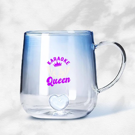 Queen Karaoke Bar, Party, Company Party, Women Gradient Glass Mugs