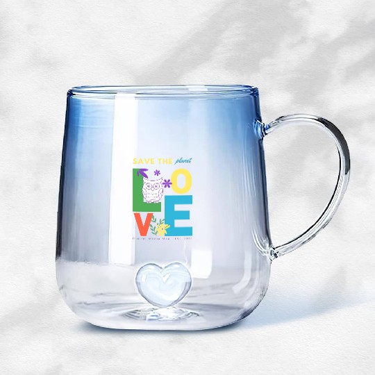 Save the planet eco friendly design Gradient Glass Mugs
