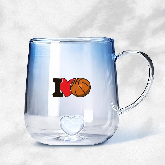 I Love Basketball For Basketball Lover Gradient Glass Mugs