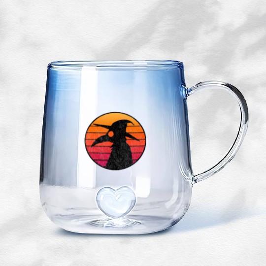 The Plague Doctor Costume Kids Retro Sun Plague Gradient Glass Mugs