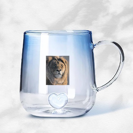 Lion King Of The Forest Gradient Glass Mugs