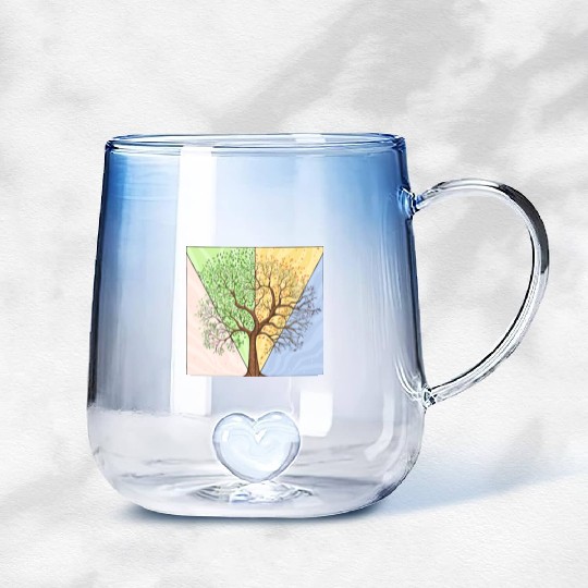 Four Seasons Trees Gradient Glass Mugs