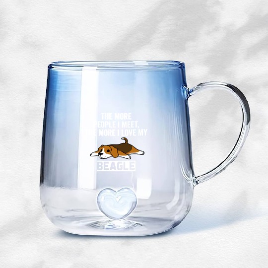 The More I Love My Beagle Gradient Glass Mugs