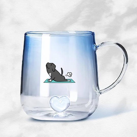 Great Dane Yoga Pose Gradient Glass Mugs