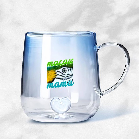 Blue And Yellow Macaw - Parrot Gradient Glass Mugs