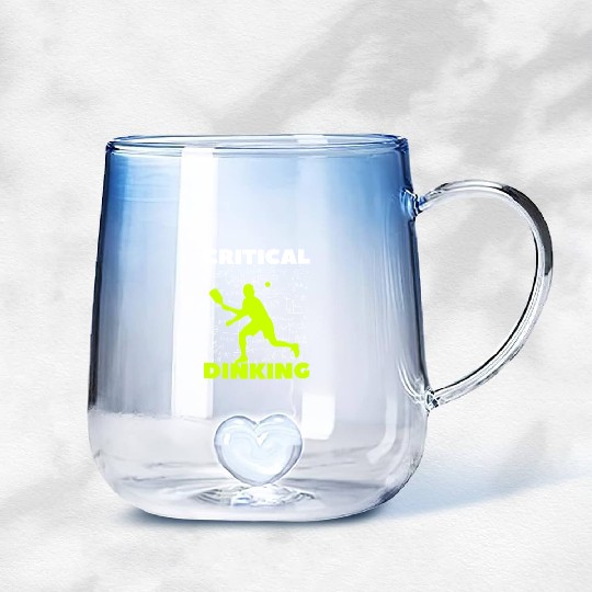 Pickleball Critical Dinking, Funny Pickle Ball. Gradient Glass Mugs