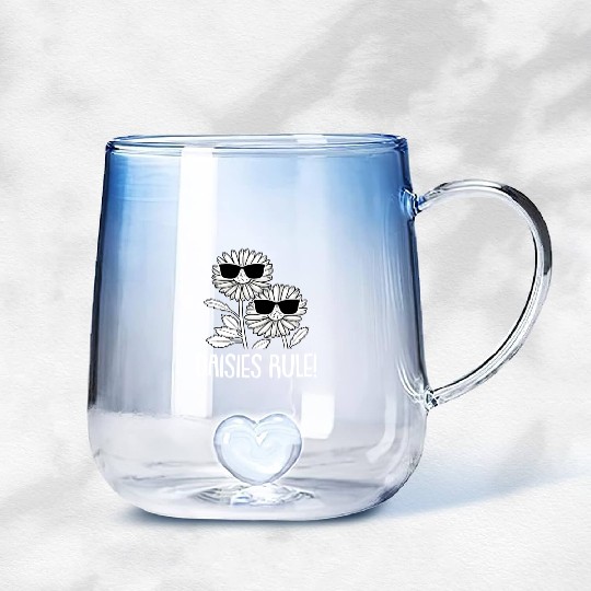 Daisy Gardening Sunglasses Gradient Glass Mugs